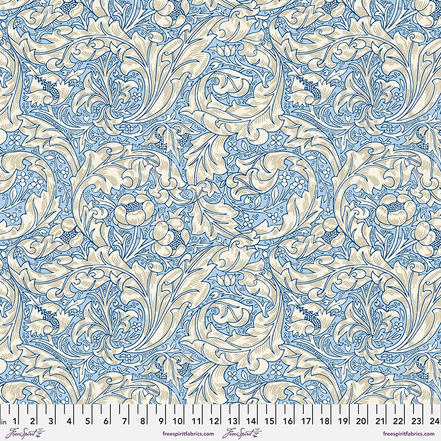 Quilting Cotton Original Morris & Co Bachelors Button Blue Wandle Collection