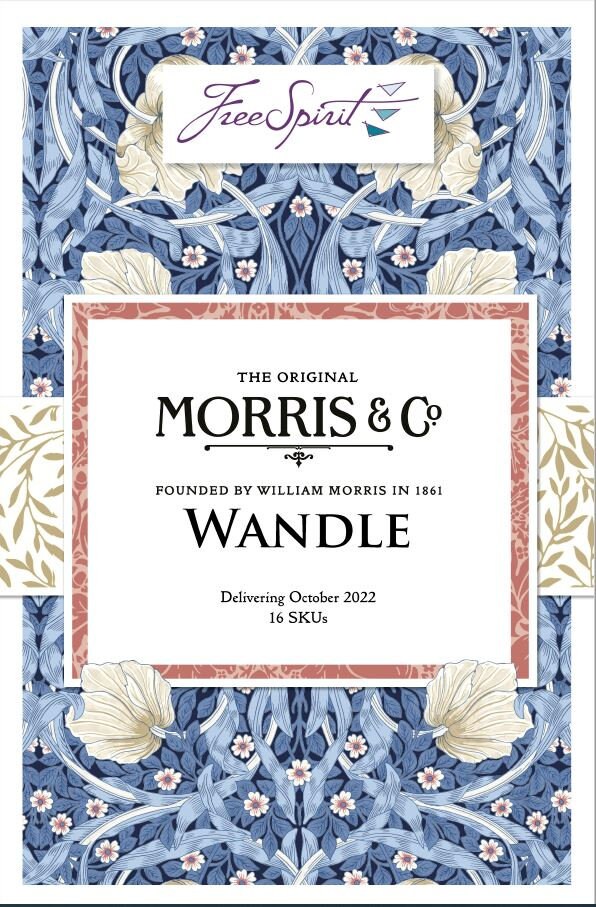 Quilting Cotton Original Morris & Co Bachelors Button Blue Wandle Collection
