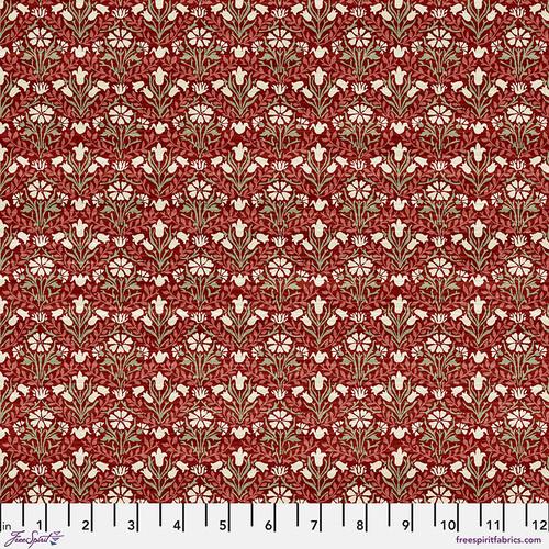 Quilting Cotton Bellflowers Red Cotswold Holiday Collection William Morris