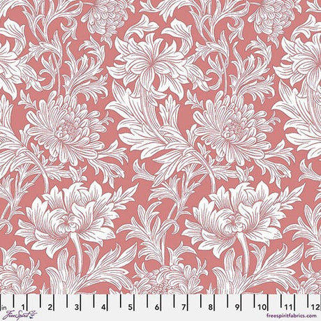 Quilting Cotton Original Morris & Co Chrysanthemum Tonal Coral Wandle Collection
