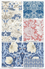Quilting Cotton Original Morris & Co Chrysanthemum Tonal Coral Wandle Collection