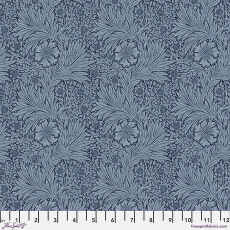Quilting Cotton ORIGINAL MORRIS & Co Marigold Navy William Morris Floral Free Spirit