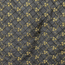 Orissa Silk Fabric - Small Diamond Floral Embroidered, 54" Width (1 Yard)