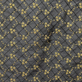 Orissa Silk Fabric - Small Diamond Floral Embroidered, 54" Width (1 Yard)