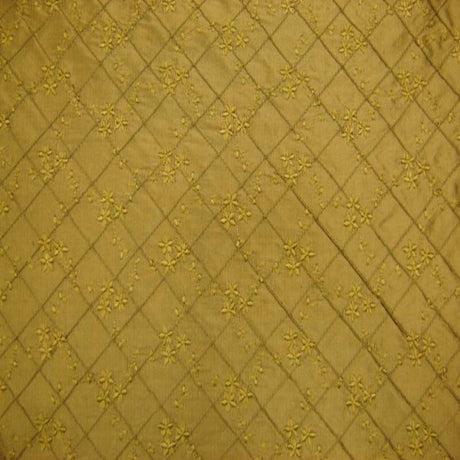 Orissa Silk Fabric - Small Diamond Floral Embroidered, 54" Width (1 Yard)