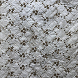 Orissa Silk Fabric - Small Diamond Floral Embroidered, 54" Width (1 Yard)