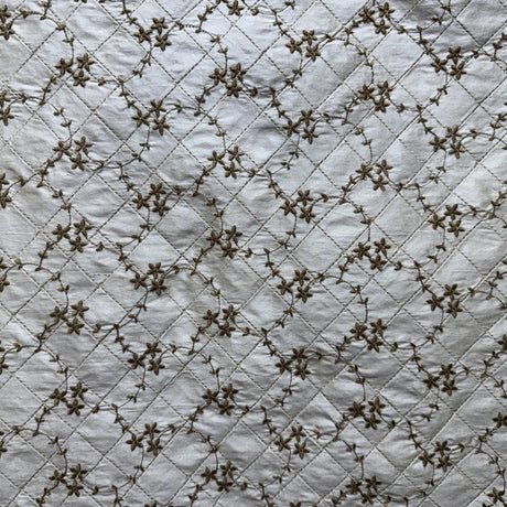 Orissa Silk Fabric - Small Diamond Floral Embroidered, 54" Width (1 Yard)