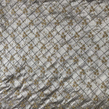 Orissa Silk Fabric - Small Diamond Floral Embroidered, 54" Width (1 Yard)