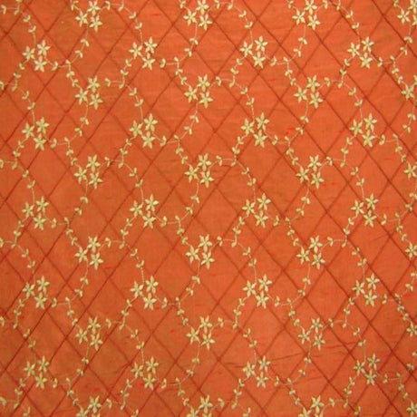 Orissa Silk Fabric - Small Diamond Floral Embroidered, 54" Width (1 Yard)