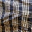 Orsen Striped Square Geometric Silk Fabric - Black/Gold, 54" Width (1 Yard)