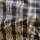 Orsen Striped Square Geometric Silk Fabric - Black/Gold, 54" Width (1 Yard)