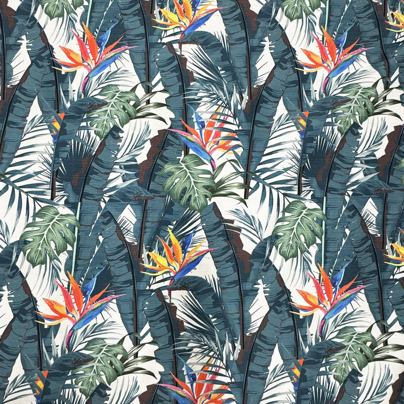 Cerise Polyester Fabric - Outdoor Floral, Multi, 59" Width (1 Yard)