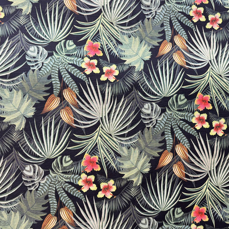 Dominica Polyester Fabric - Multi Floral Outdoor Upholstery Fabric, 59" Width (1 Yard)