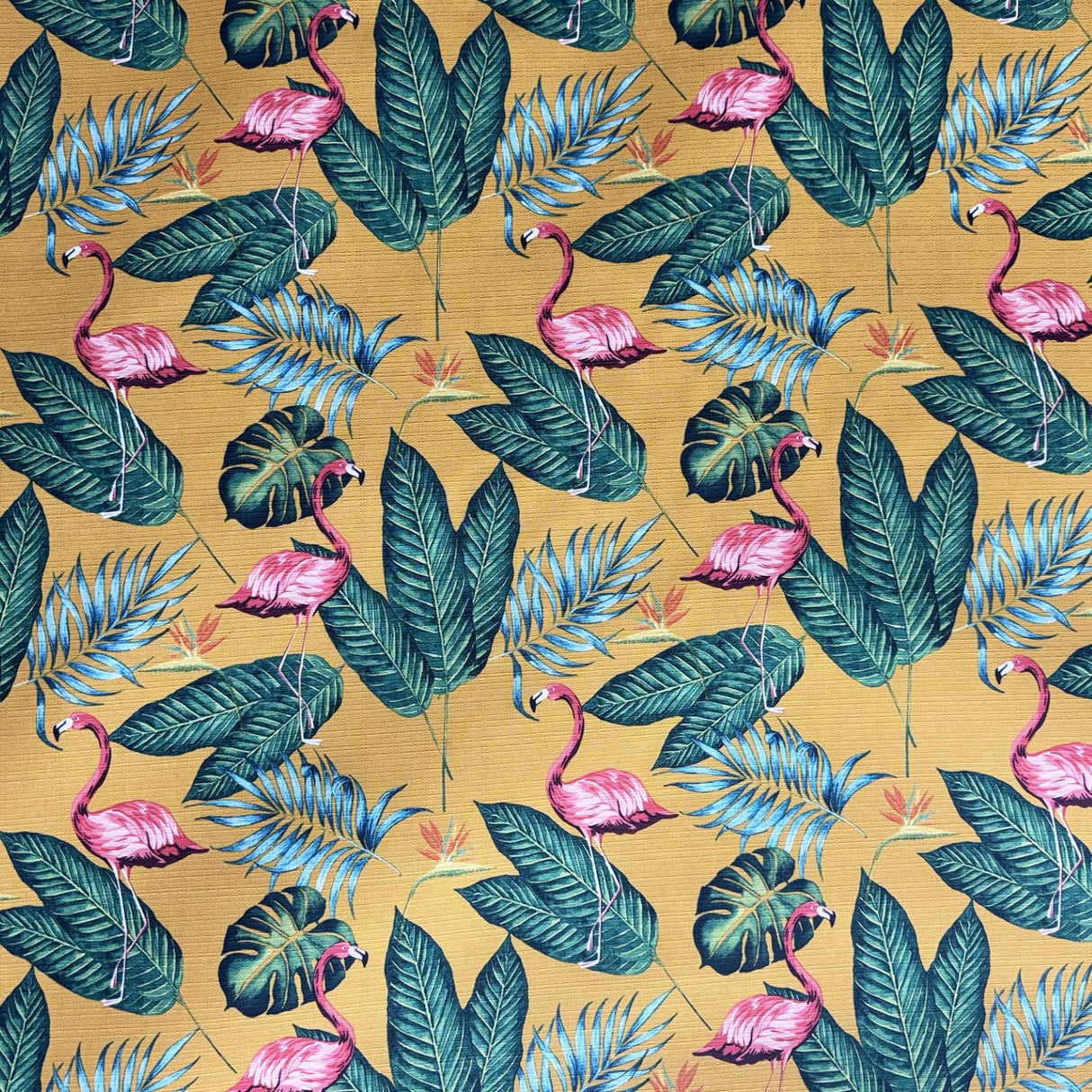 Fleming Polyester Fabric - Outdoor Floral Flamingo, 59" Width (1 Yard)