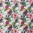 Minorca Polyester Fabric - Outdoor Floral Bird Pattern, 59" Width (1 Yard)