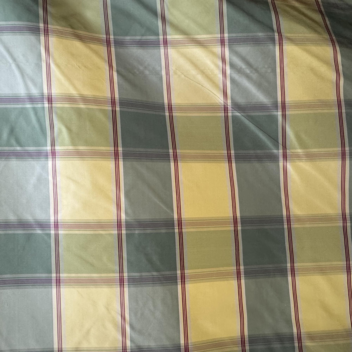 Ozzie Silk Fabric - Multicolored Striped Square Geometric, 54" Width (1 Yard)