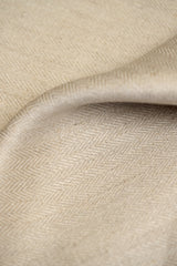 Linen Herringbone Fabric Oatmeal