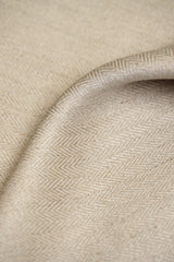 Linen Herringbone Fabric Oatmeal