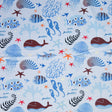 Stretch Woven Boardshort Fabric Ocean Scene Flow UPF 50+