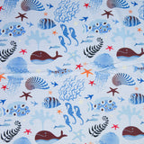 Stretch Woven Boardshort Fabric Ocean Scene Flow UPF 50+