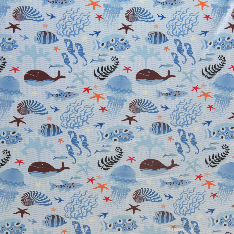 Swim Knit Polyester Spandex Ocean Scene 4-Way Stretch