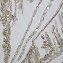 1 Yard P Soft Tulle Lace Fabric Embroidered Sequined Elegant Beautiful Design 52" Wide