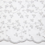 1 Yard Exquisite Mesh Lace Fabric with Metallic Embroidered Floral Pattern 52" Wide