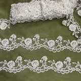 Beaded Corded Lace Trim Ivory