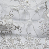 1 Yard 3D Floral Applique Embroidered Tulle Lace Fabric – 52" Wide Premium Textile for Bridal