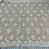 Beaded Corded Floral Lace Fabric