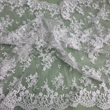 Beaded Corded Floral Lace Fabric