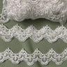 Beaded Corded Lace Trim 2" Wide White Off White