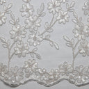 1 yarda de tela de encaje de tul bordada con aplique y hermoso patrón floral 3D, 52" de ancho