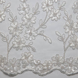 1 Yard Beautiful 3D Floral Applique Embroidered Tulle Lace Fabric 52" Wide Premium Fabric