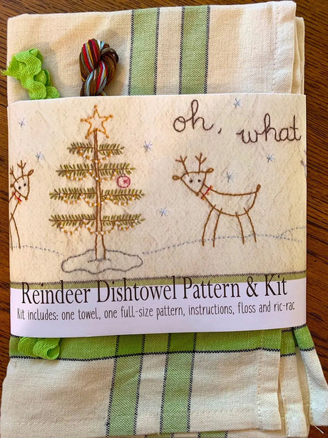 Embroidery Dishtowel Pattern and Floss Kit