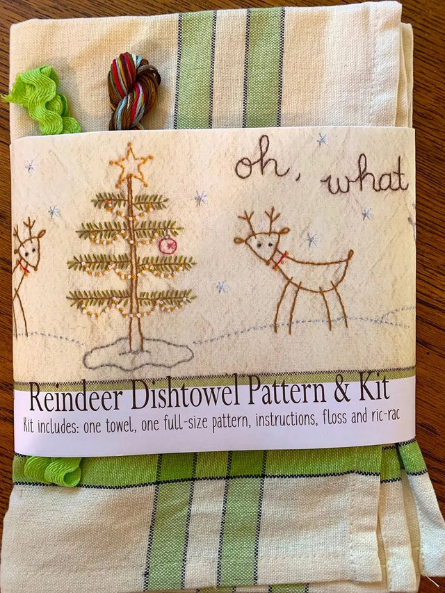 Embroidery Dishtowel Pattern and Floss Kit