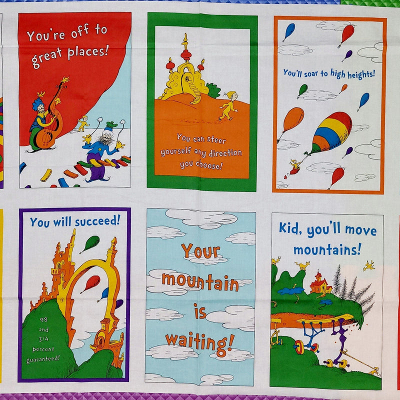 Fabric Panel Oh The Places You'll Go Dr. Seuss Robert Kaufman