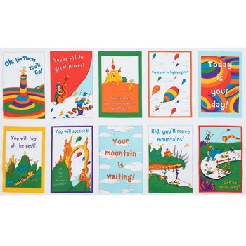 Fabric Panel Oh The Places You'll Go Dr. Seuss Robert Kaufman