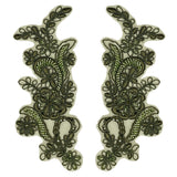 Beaded Corded Floral Lace Applique