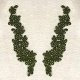 Beaded Corded Floral Lace Applique
