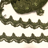 Beaded Corded Lace Trim on Polyester Net Mesh 3" Wide