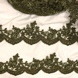 Embroidered Floral Beaded Lace Trim