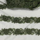 Beaded Corded Lace Trim on Polyester Mesh