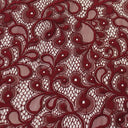 Olivia Stretch Lace Nylon Spandex Fabric - White, Black, Navy, Teal, Nude, Merlot, 57/58" Width (1 Yard)