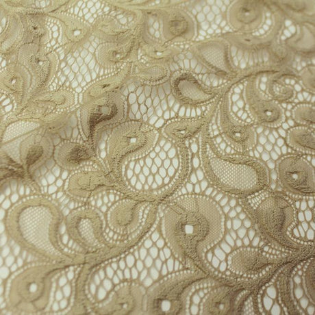 Olivia Stretch Lace Nylon Spandex Fabric - White, Black, Navy, Teal, Nude, Merlot, 57/58" Width (1 Yard)
