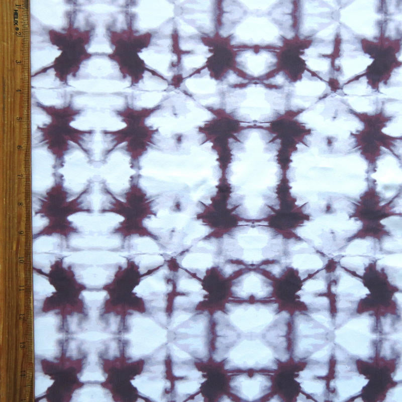 Athletic Poly Spandex Jersey Knit Deep Pomegranate Tie Dye