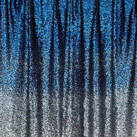 Short Ombre Stretch Mesh Sequin Polyester Fabric - Navy/Burgundy, Blue/Silver, Silver/Gold, Black/Blue, Black/Copper, 48/50" Cut Width, 35-36" Usable Width (1 Yard)