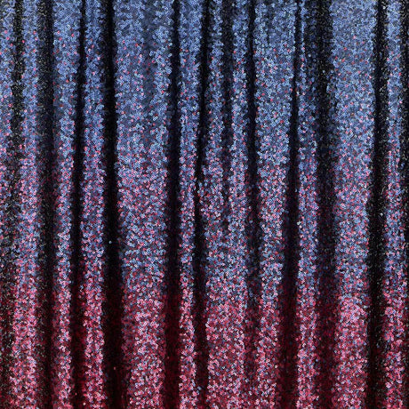 Short Ombre Stretch Mesh Sequin Polyester Fabric - Navy/Burgundy, Blue/Silver, Silver/Gold, Black/Blue, Black/Copper, 48/50" Width (1 Yard)