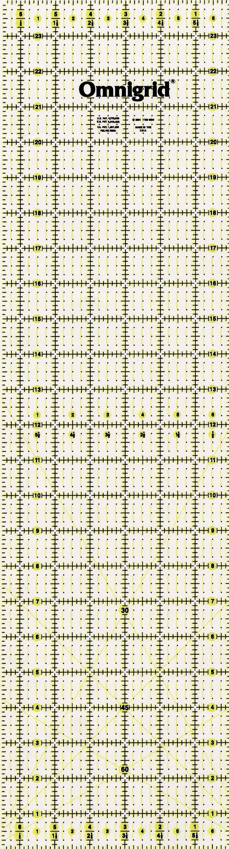 Acrylic Quilting Ruler 6.5in x 24in Clear