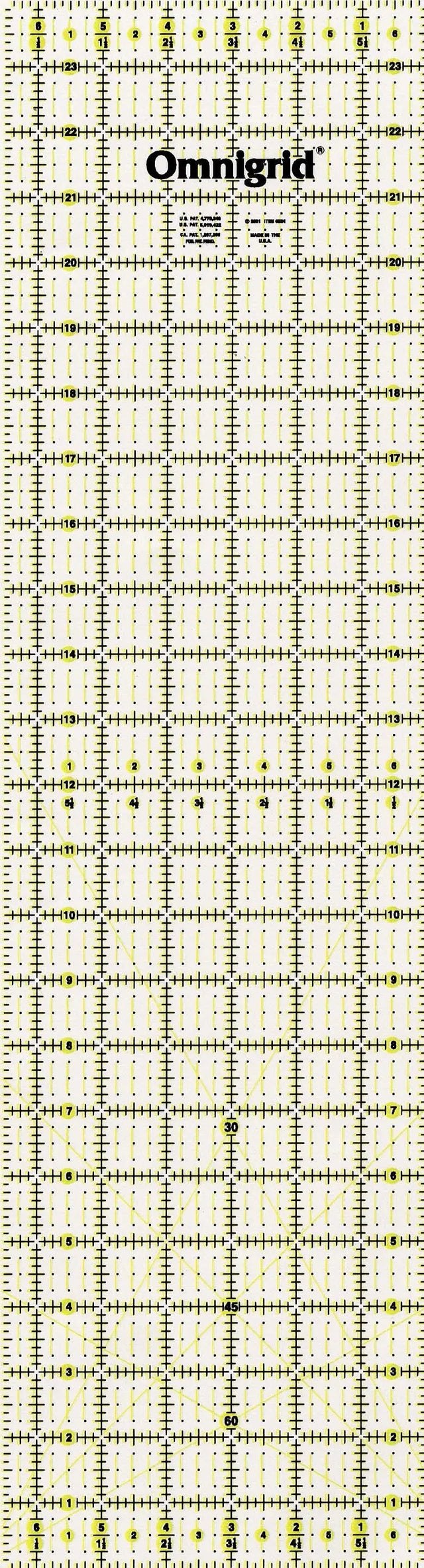 Acrylic Quilting Ruler 6.5in x 24in Clear